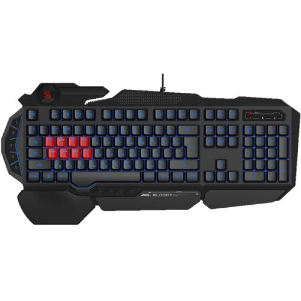 Клавіатура Bloody B318 Black, USB, ігрова, мультимедійна, захист від вологи, 8 Light strike