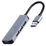 Хаб USB Cablexpert UHB-U3P1U2P3-01, Grey, USB 3.1 - 1xUSB 3.1 / 3xUSB 2.0, кабель 12 см, алюмінієвий корпус