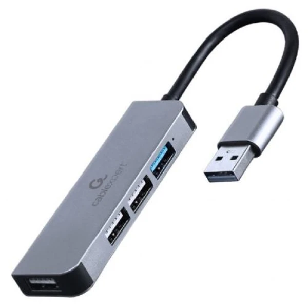 Хаб USB Cablexpert UHB-U3P1U2P3-01, Grey, USB 3.1 - 1xUSB 3.1 / 3xUSB 2.0, кабель 12 см, алюмінієвий корпус