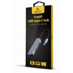 Хаб USB Cablexpert UHB-CM-U3P1U2P3-01, Grey, Type-C 3.1 - 1xUSB 3.1 / 3xUSB 2.0, кабель 12 см, алюмінієвий корпус - Зображення 2