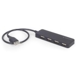 Хаб USB Gembird UHB-U2P4-06, Black, USB 2.0 - 4xUSB 2.0, кабель 30 см