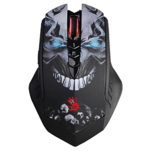 Миша Bloody R80 Plus Skul Black, Laser, Wireless+USB, 4000 cpi, metal feet, підсвічування