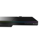Комп'ютерний стіл ALmordor E140G Black, Gaming Desk, EATX / ATX / Micro ATX, CPU - 135 мм / VGA - 370 мм, 2xUSB 3.0, 1xType-C, 2in1 audio, RGB-підсвічування, PD Fast Charge, беспроводная зарядка (Qi), алюминий, закаленное стекло, сталь - Зображення 3