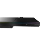 Комп'ютерний стіл ALmordor E140G Black, Gaming Desk, EATX / ATX / Micro ATX, CPU - 135 мм / VGA - 370 мм, 2xUSB 3.0, 1xType-C, 2in1 audio, RGB-підсвічування, PD Fast Charge, беспроводная зарядка (Qi), алюминий, закаленное стекло, сталь - Зображення 3