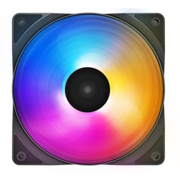 Вентилятор 120 мм, DeepCool RF120 FS, Black, 120x120x25 мм, RGB підсвічування, 500-1500 об/хв, до 27 дБ, 4-pin (PWM), гідродинамічний підшипник (DP-FLED3-RF120-FS)