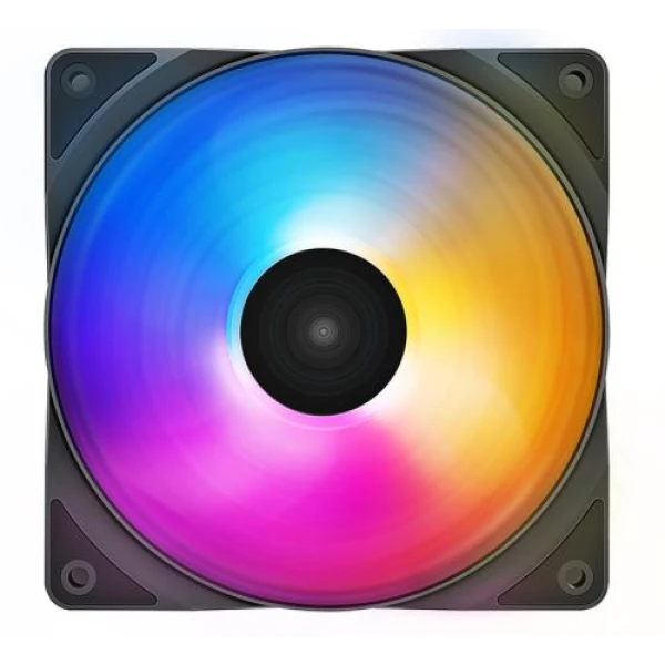 Вентилятор 120 мм, DeepCool RF120 FS, Black, 120x120x25 мм, RGB підсвічування, 500-1500 об/хв, до 27 дБ, 4-pin (PWM), гідродинамічний підшипник (DP-FLED3-RF120-FS)