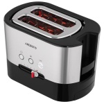Тостер Ardesto T-K210, Steel/Black, 1000W, 2 тости, 2 відділення, 10 режимів підсмажування, автоцентрування, кнопка скасування приготування, підігрів, підсвічення кнопок управління, функція додаткового підйому - Зображення 2