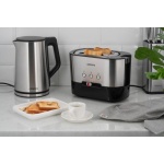 Тостер Ardesto T-K210, Steel/Black, 1000W, 2 тости, 2 відділення, 10 режимів підсмажування, автоцентрування, кнопка скасування приготування, підігрів, підсвічення кнопок управління, функція додаткового підйому - Зображення 7