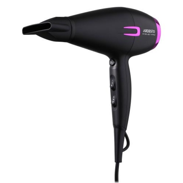 Фен Ardesto HD-Y221PRO, Black, 2100W, 2 швидкості, 3 режими, дифузор, концентратор, функція "Cool Shot", захист від перегріву, Soft Touch покриття