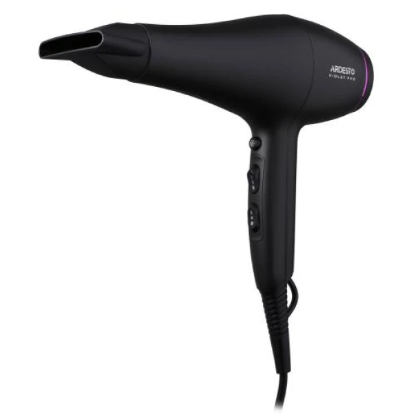 Фен Ardesto HD-Y222PRO, Black, 2200W, 2 швидкості, 3 режими, дифузор, концентратор, функція "Cool Shot", захист від перегріву, Soft Touch покриття