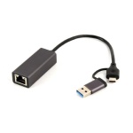Мережевий адаптер USB 3.1 / Type-C - Ethernet, 10/1000 Мбіт/с, Grey, Cablexpert (A-USB3AC-LAN-01) - Зображення 2