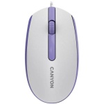 Миша Canyon M-10, White Lavender, USB, оптична, 1000 dpi, 3 кнопки, 1.5 м (CNE-CMS10WL)