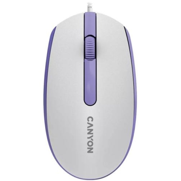 Миша Canyon M-10, White Lavender, USB, оптична, 1000 dpi, 3 кнопки, 1.5 м (CNE-CMS10WL)