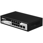 Комутатор 2E PowerLink SP802F, Black, некерований, 8xFE PoE 10/100M, 2xFE Uplink 10/100M, 150 Вт, автовизначення полярності (2E-SP802F-2)