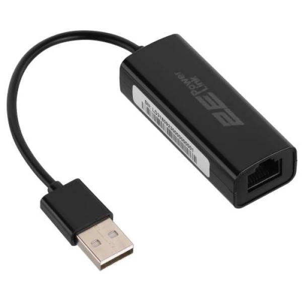 Мережевий адаптер USB 2.0 - Ethernet, 10/100 Мбіт/сек, 2E LD318, Black, чіпсет RTL8152 (2E-LD318)