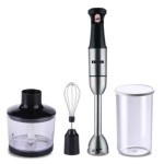 Блендер Edler EDHB-2009, Black, 800W, занурювальний, 2 швидкості, мірний стакан 600мл, подрібнювач 500мл, вінчик для збивання, нога та леза з нержавіючої сталі