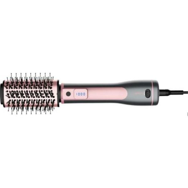 Фен-щітка Ardesto HD-CR300PT, Grey/Pink, 1200W, 2 швидкості, 2 режими, іонізація, концентратор, гофре, для висушування волосся 2шт, для сушіння та надання об'єму, фен-щітка для завивки, функція "Cool Shot", захист від перегріву, дисплей