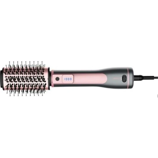 Фен-щітка Ardesto HD-CR300PT, Grey/Pink, 1200W, 2 швидкості, 2 режими, іонізація, концентратор, гофре, для висушування волосся 2шт, для сушіння та надання об'єму, фен-щітка для завивки, функція "Cool Shot", захист від перегріву, дисплей
