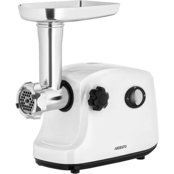 М'ясорубка Ardesto MGA-1735R, White, 1600Вт, 3 диски, насадки домашніх ковбасок та кеббе, реверс, 1.6 кг/хв