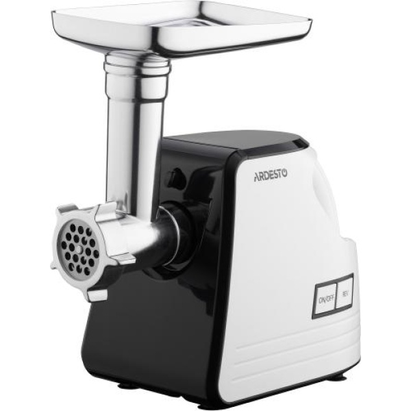 М'ясорубка Ardesto MGA-2300W, White/Black, 2300Вт, 4 диски, соковижималка для томатів та ягід, насадки домашніх ковбасок та кеббе, реверс, 2.2кг/хв