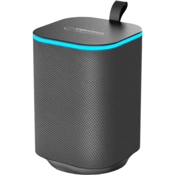 Колонка портативна 1.0 Esperanza RGB Illuminated FM Sakara EP155 Black, 10 Вт, пластиковий корпус, FM-радіо, Bluetooth, MicroSD / AUX, живлення від акумулятора, 1200мА*ч, керування сбоку