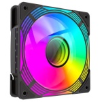 Вентилятор 120 мм, GameMax FN12A-C8I, Black, 120х120х25 мм, ARGB підсвічування, 800-1600 об/хв, до 31.21 дБ, 4-pin (PWM, 50 см) / 3-pin (ARGB, 50 см), гідродинамічний підшипник