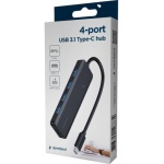 Хаб USB Gembird UHB-CM-U3P4P-01, Black, Type-C 3.1 - 4xUSB 3.1, кабель 15 см - Зображення 3