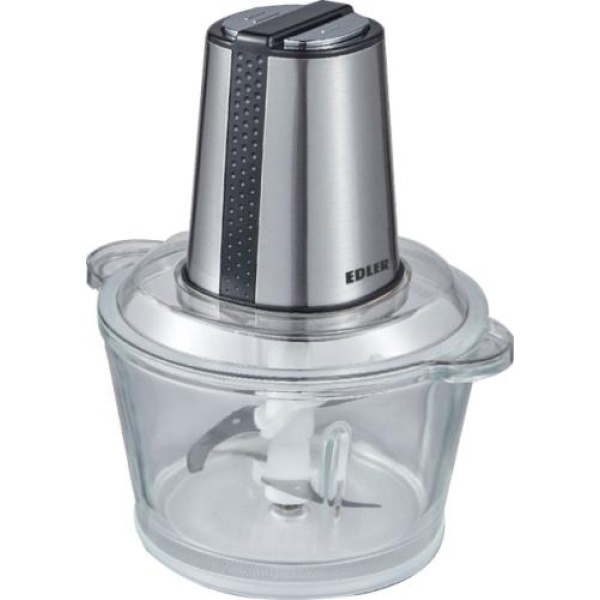 Подрібнювач Edler EDFG-4116, Inox, 300W, скляна ємність 1.6л, 4 леза з нерж сталі, 2 швидкості, захист від перегріву