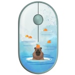 Миша бездротова 2E MF300 Silent, Capybara: Tangerine, Bluetooth / USB (2.4GHz), оптична, 1600 dpi, 3 кнопки, до 10 м, 1xAA (2E-MF300WCAPIBARAGN)