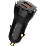Автомобільний зарядний пристрій ColorWay, Black, 60 Вт, 1xType-C (30 Вт), 1xUSB (30 Вт), Auto ID (CW-CHA046PD-BK)