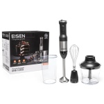 Блендер Eisen EHB-123SS, Black, 1200W, занурювальний, 2 швидкості з 15 ступ. плавним регулюванням, турбо режим, подрібнювач 650мл, склянка 800мл, вінчик - Зображення 9