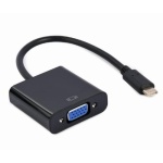 Перехідник Type-C (M) - VGA (F), Cablexpert, Black, 15 см (A-CM-VGAF-01)