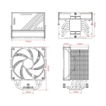 Кулер для процесора ID-Cooling FROZN A610 ARGB, 120 мм, 6 теплових трубок, алюміній/мідь, Intel: 1700, 1200, 1150, 1151, 1155, 1156, AMD: AM4/AM5, 500±200 ~ 2000±10% об/хв, 29.85dB(A) Max, 154х94х120 мм, 4-pin PWM, до 250 Вт