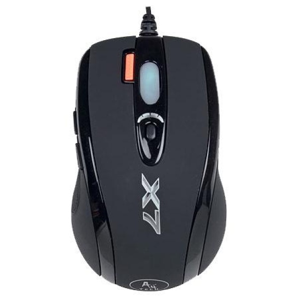 Миша A4Tech X-710BK Game Oscar mouse Black, Optical, USB, 2000 dpi, Gaming X7, налаштування режиму DPI, кнопка потрійного пострілу, програмовані кнопки