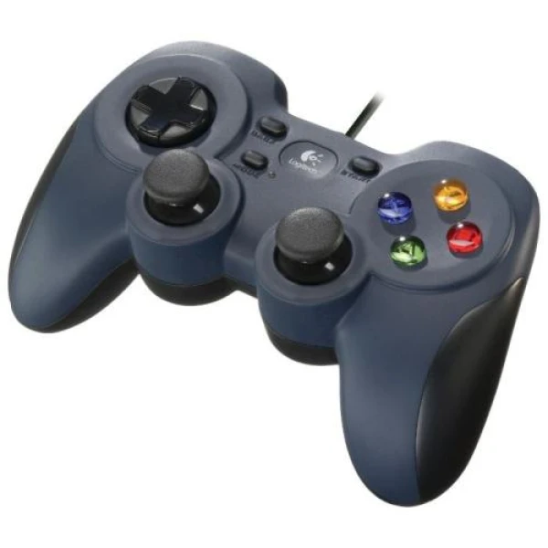 Геймпад Logitech F310, Black/Dark Blue, USB, для ПК, 10 програмованих кнопок, два програмованих аналогових стика (940-000135)