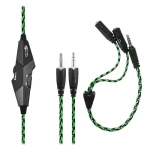 Навушники Gemix X-350 Gaming Black/Green, 2 x Mini jack (3.5 мм), накладні, кабель 2.4 м - Зображення 2