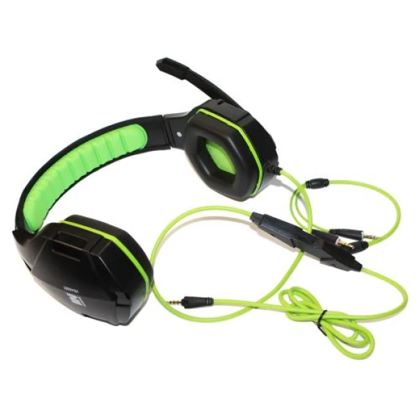 Навушники Gemix N1 Gaming Black/Green, 2 x Mini jack (3.5 мм), накладні, кабель 1.2 м