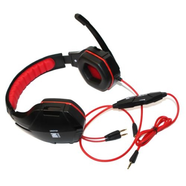 Навушники Gemix N1, Black/Red, 2 x Mini jack (3.5 мм), накладні, кабель 1.2 м