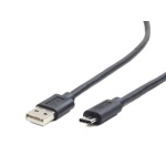 Кабель USB AM - Type-C, 1 м, Black, Cablexpert, 2.1A (CC-USB2-AMCM-1M)