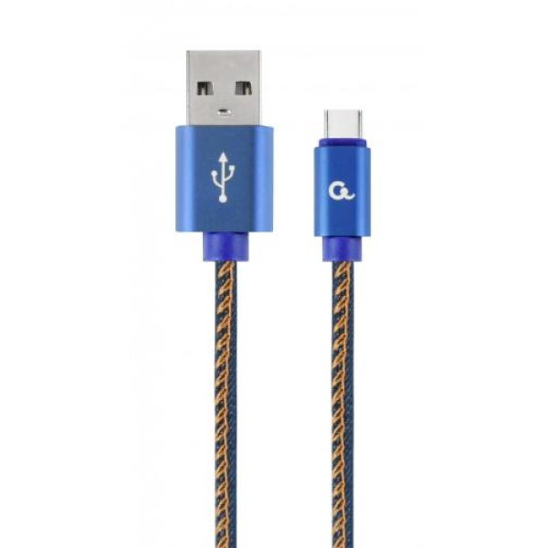 Кабель USB AM - Type-C, 1 м, Blue, Cablexpert, 2.1A (CC-USB2J-AMCM-1M-BL)