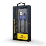 Кабель USB 2.0 AM - microUSB (5P), 1 м, Blue, Cablexpert, 2.1A (CC-USB2J-AMmBM-1M-BL) - Зображення 2