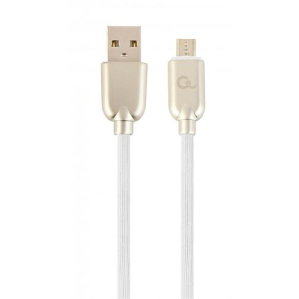 Кабель USB 2.0 AM - microUSB (5P), 1 м, White, Cablexpert, 2.1A (CC-USB2R-AMmBM-1M-W)