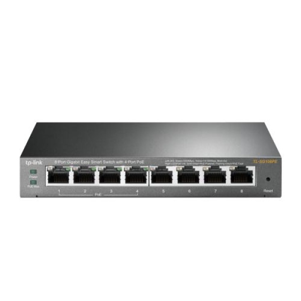 Комутатор TP-LINK TL-SG108PE, 8x100/1000 Mb/s, керований