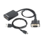 Перехідник VGA (M) - HDMI (F), Cablexpert, Black, 15 см, 3.5 мм для передачі звуку, microUSB для додаткового живлення (A-VGA-HDMI-01) - Зображення 3