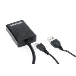 Перехідник VGA (M) - HDMI (F), Cablexpert, Black, 15 см, 3.5 мм для передачі звуку, microUSB для додаткового живлення (A-VGA-HDMI-01) - Зображення 4