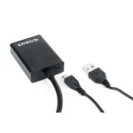 Перехідник VGA (M) - HDMI (F), Cablexpert, Black, 15 см, 3.5 мм для передачі звуку, microUSB для додаткового живлення (A-VGA-HDMI-01) - Зображення 4