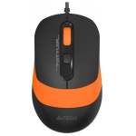 Миша A4Tech Fstyler FM10S 1600dpi Black+Orange, USB, безшумна