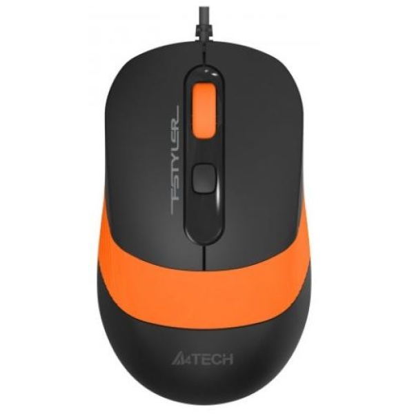 Миша A4Tech Fstyler FM10S 1600dpi Black+Orange, USB, безшумна