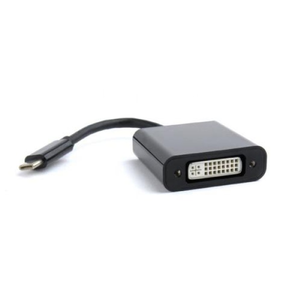 Перехідник Type-C (M) - DVI-I (F), Cablexpert, Black, 15 см (A-CM-DVIF-01)
