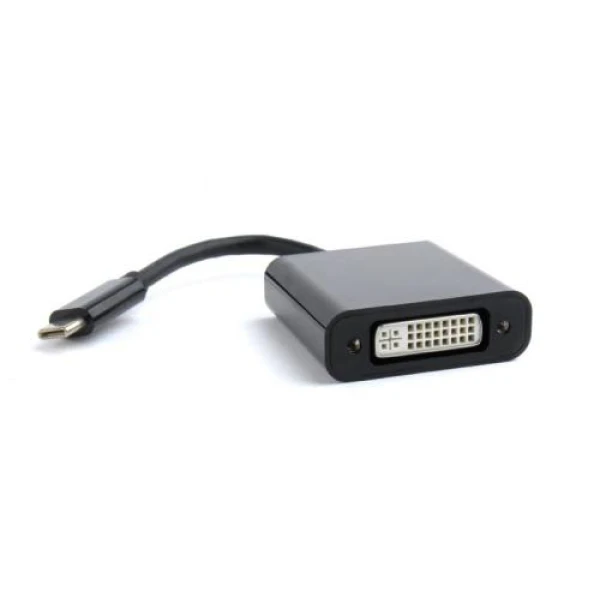 Перехідник Type-C (M) - DVI-I (F), Cablexpert, Black, 15 см (A-CM-DVIF-01)